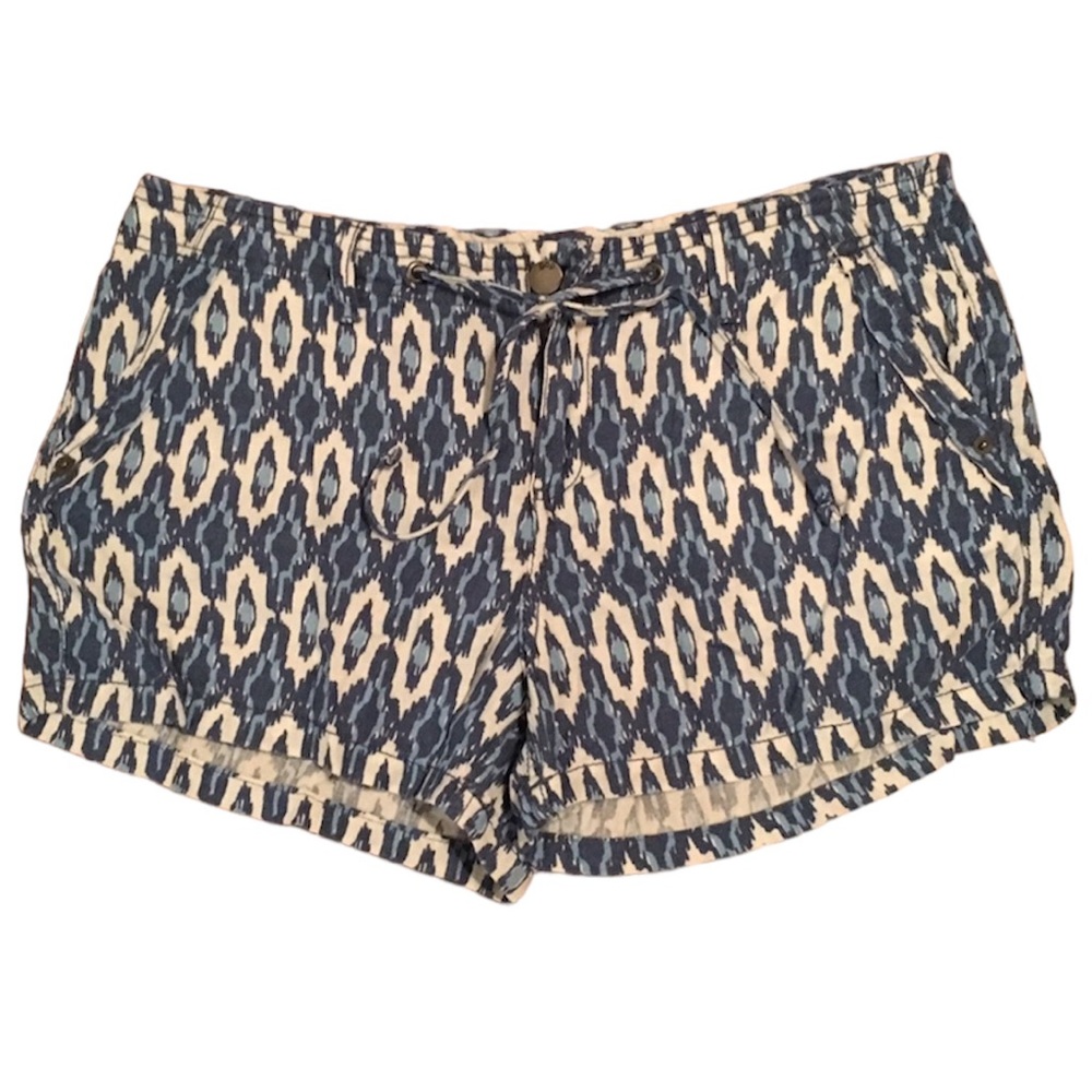 Gap Linen Tribal Print Shorts With Pockets |Tie Waist Ladies Size 6 EUC Like New